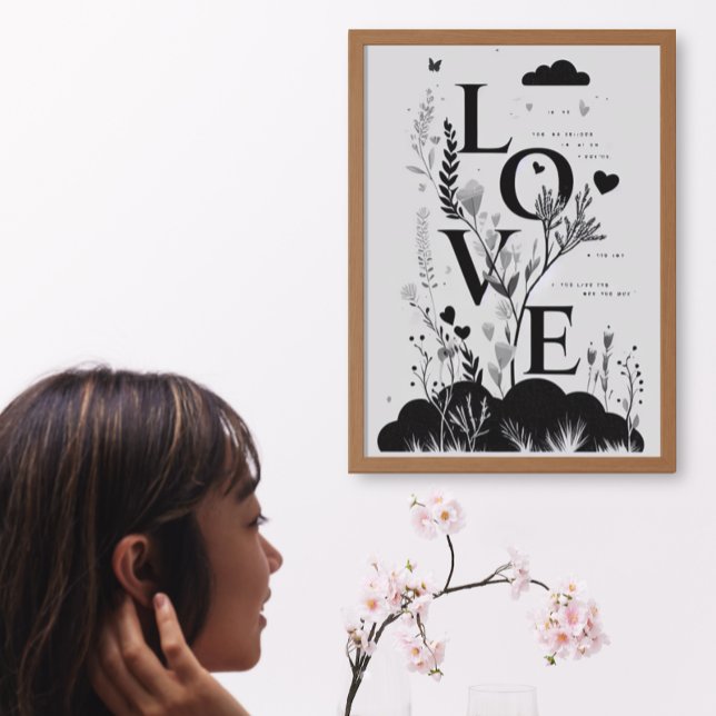 Moderne, stilvolle Liebe für Monochrome Zitate Kun Poster (Von Creator hochgeladen)