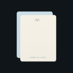Moderne, stilvolle Mit Monogramm Stationery Mitteilungskarte<br><div class="desc">Einfache,  moderne Schreibwaren mit einem mit Monogramm Initial an der Spitze und einem vollen Namen am unteren Ende,  beides in einfachen,  modernen Schriftart. Wenn Sie Hilfe bei der Anpassung benötigen,  schreiben Sie mir bitte den unten stehenden Button und ich werde Ihnen gerne helfen.</div>