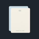 Moderne, stilvolle Mit Monogramm Stationery Mitteilungskarte<br><div class="desc">Einfache, moderne Schreibwaren mit einem mit Monogramm Initial an der Spitze und einem vollen Namen am unteren Ende, beides in einfachen, modernen Schriftart. Wenn Sie Hilfe bei der Anpassung benötigen, schreiben Sie mir bitte den unten stehenden Button und ich werde Ihnen gerne helfen.</div>