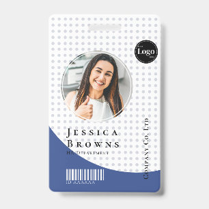 Moderne stilvolle Mitarbeiter-Foto-Barcode tiefbla Ausweis