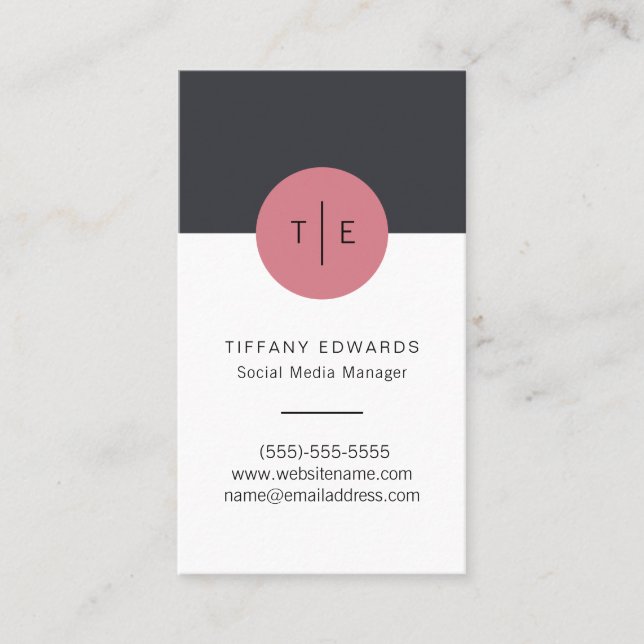 Moderne, stilvolle Monogram Business Card Nr.2 Visitenkarte (Vorderseite)