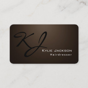 Moderne, stilvolle Monogram Sepia Brown Visitenkarte