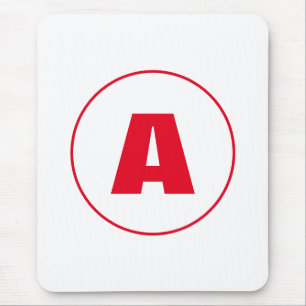 Moderne stilvolle Monogramm-Rote Initiale Buchstab Mousepad