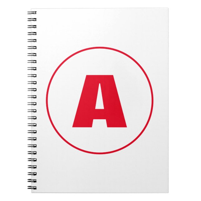 Moderne stilvolle Monogramm-Rote Initiale Buchstab Notizblock (Vorderseite)