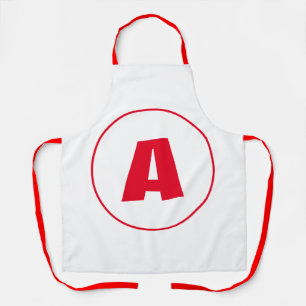 Moderne stilvolle Monogramm-Rote Initiale Buchstab Schürze