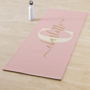 Moderne stilvolle monogrammierte Name Rosa Pink  Yogamatte