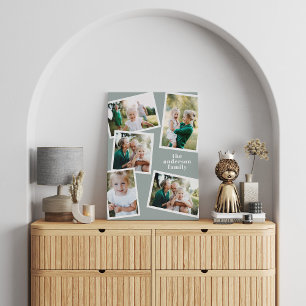 Moderne, stilvolle MultiFoto-Familie blaue Wohnges Leinwanddruck