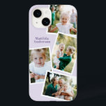 Moderne, stilvolle MultiFoto-Familie lila mädchenh Case-Mate iPhone 14 Hülle<br><div class="desc">Modernes,  stilvolles Design für elektronische Handys mit mehreren Fotos. Ideal zum Geburtstag,  zu Weihnachten,  zum Muttertag oder zum Vatertag - lila Lichtfarbe kann geändert werden.</div>