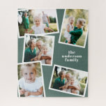 Moderne, stilvolle MultiFoto-Familie Zuhause Grün<br><div class="desc">Modernes,  stilvolles Mehrfamilienhaus-Zuhause-Geschenk,  Idealer Jahrestag,  Geburtstag,  Muttertag,  Vatertag,  Neuhaus oder Weihnachtsgeschenk. Die Farbe der Farbe Grün der Farbe der Farbe der Farbe der Farbe des Sage kann geändert werden.</div>