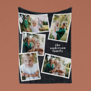 Moderne stilvolle Multifoto-Familienheimdekoration Fleecedecke