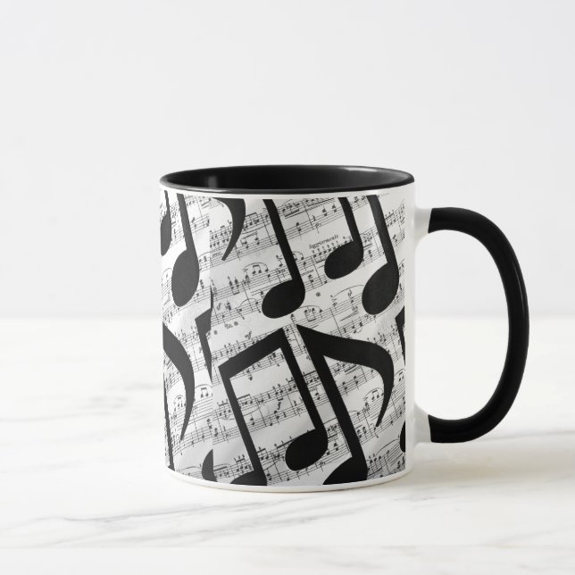 Moderne, stilvolle Musical Notes Tasse (Rechts)