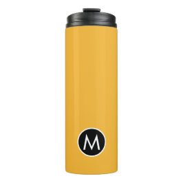 Moderne stilvolle Mustard Yellow Monogram Travel M Thermosbecher