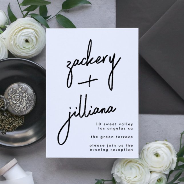 Moderne, stilvolle Namensgebung für Hochzeiten Begleitkarte (Von Creator hochgeladen)