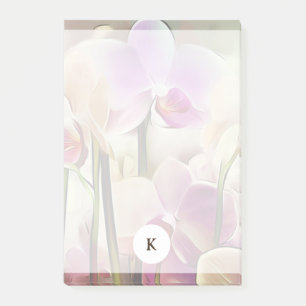 Moderne, stilvolle Orchids Initial hinzufügen Post-it Klebezettel