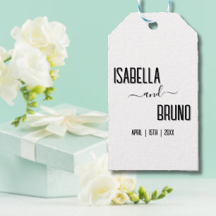 Moderne, stilvolle Personalisierte Schwarz-Text-Ho Geschenkanhänger