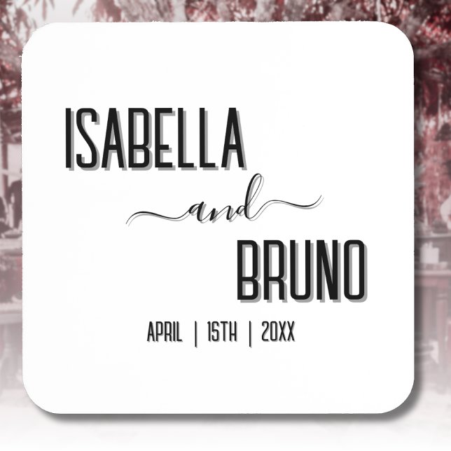 Moderne, stilvolle Personalisierte Schwarz-Text-Ho Getränkeuntersetzer (Von Creator hochgeladen)