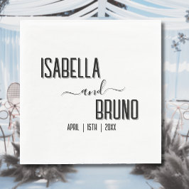 Moderne, stilvolle Personalisierte Schwarz-Text-Ho Serviette