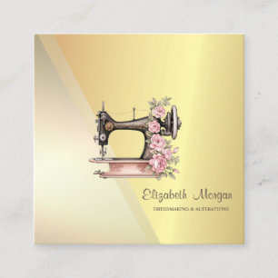 Moderne stilvolle professionelle geometrische Gold Quadratische Visitenkarte