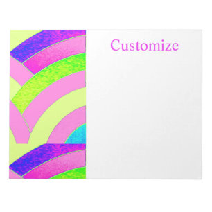 moderne, stilvolle, rosa/Limone Chevrons Notizblock