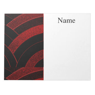 moderne, stilvolle Rot-Schwarz-Chevrons Notizblock