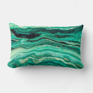 Moderne stilvolle Teal Türkis Gold Faux Schwarz Lendenkissen