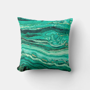 Moderne stilvolle Teal Türkis Gold Faux schwarze T Kissen