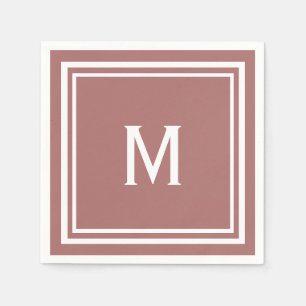 Moderne, stilvolle Terracotta Monogram Serviette