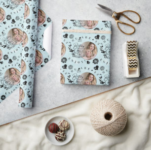 Moderne stilvolle Tochter-Geburtstags-Typografie-F Geschenkpapier