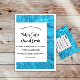 Moderne, stilvolle Trendy Blue Waves Abstrakte Hoc Einladung