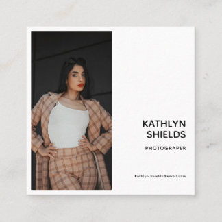 Moderne stilvolle Typografie Minimalistische Foto- Quadratische Visitenkarte