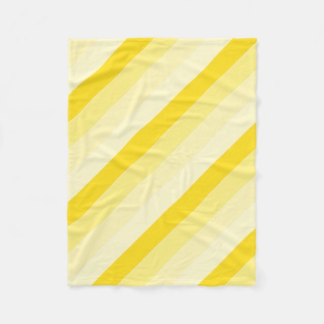Moderne, stilvolle Vanilla Gelbe Streifen Fleecedecke (Vorderseite)