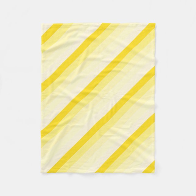 Moderne stilvolle Vanilla Gelbe weiße Streifen tre Fleecedecke (Vorderseite)