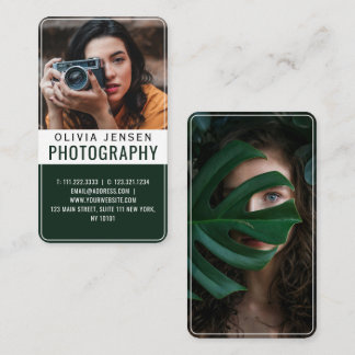 Moderne stilvolle vollständige Foto einfache Fotog Visitenkarte