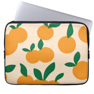 Moderne stilvolle Zitrusfrüchte Orangen Muster Laptopschutzhülle