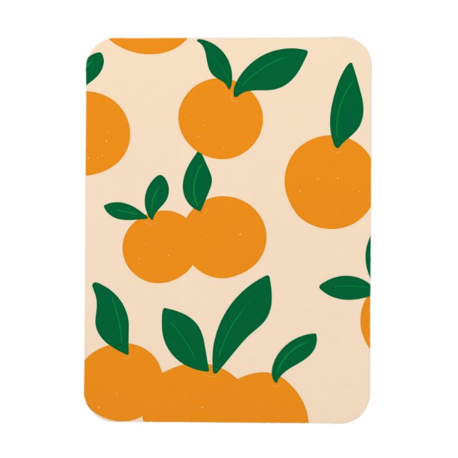 Moderne stilvolle Zitrusfrüchte Orangen Muster Magnet (Vertikal)