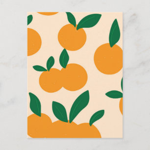 Moderne stilvolle Zitrusfrüchte Orangen Muster Postkarte