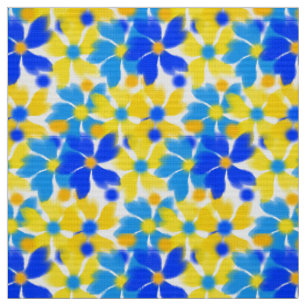 Moderne Stoffe aus gelben und blauen Blumen