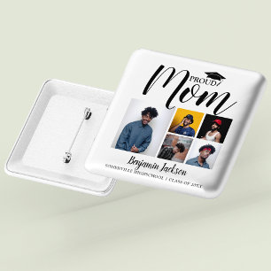 Moderne stolze Mutter 5 Foto-Abschluss-T-Shirt Button