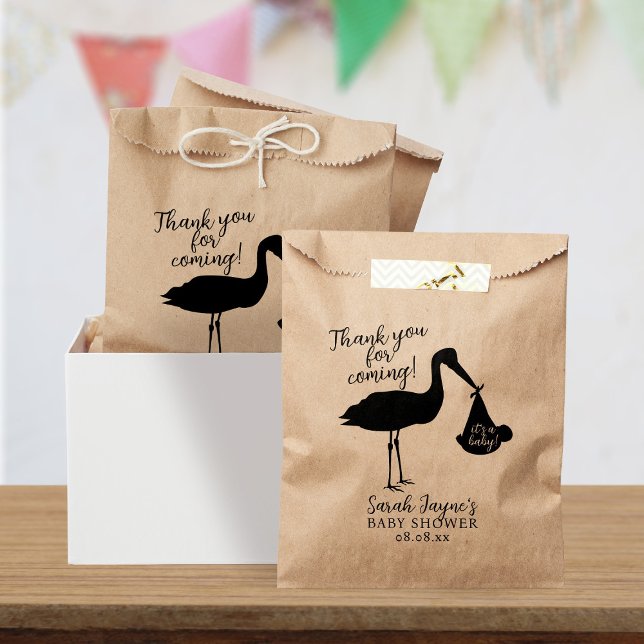 Moderne Stork Lieferung Danke Baby Dusche Geschenktütchen (Perfect for Baby Showers and gender reveals. Just add your party details)