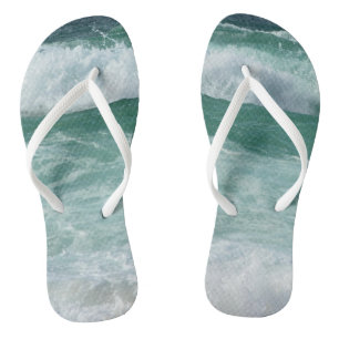 Moderne Strand Meereswellen Küsten Vorlage Erwachs Flip Flops