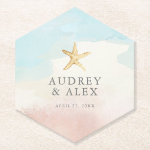 Moderne Strand-Themen-Hochzeitsuntersetzer Untersetzer