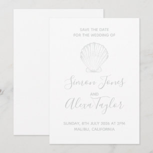 Moderne Strand-Ziel-Hochzeit - Rettet das Datum Save The Date