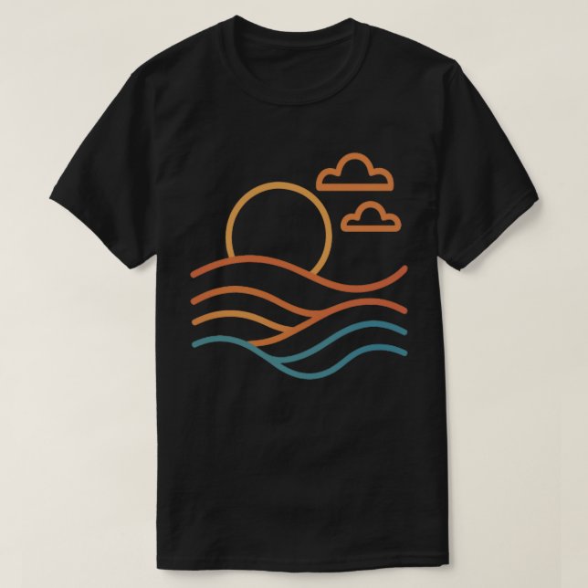 Moderne Strandkunst Männerdunkel-T - Shirt (Design vorne)