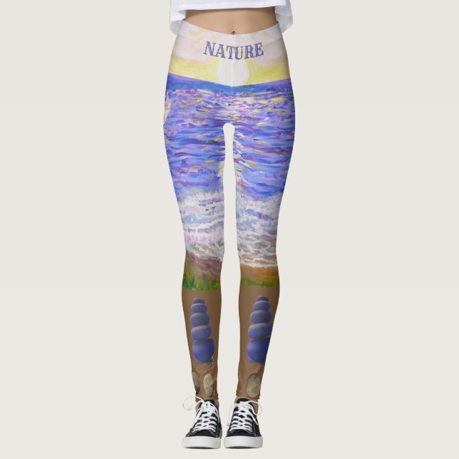 Moderne Strandlandschaft Leggings (Vorderseite)