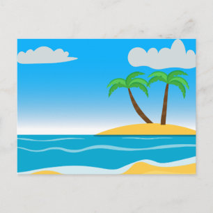 Moderne Strandlandschaft Natur Postkarte
