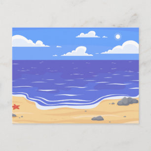 Moderne Strandlandschaft Natur Postkarte