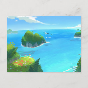 Moderne Strandlandschaft Natur Postkarte