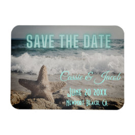 Moderne Strandlandschaft Save the Date Magnet