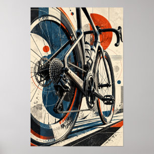 Moderne Straßenfahrrad-Geometrie-Fahrrad-Wandkunst Poster
