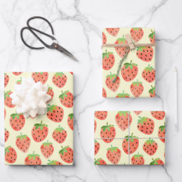 Moderne Strawberries Muster Geschenkpapier Set